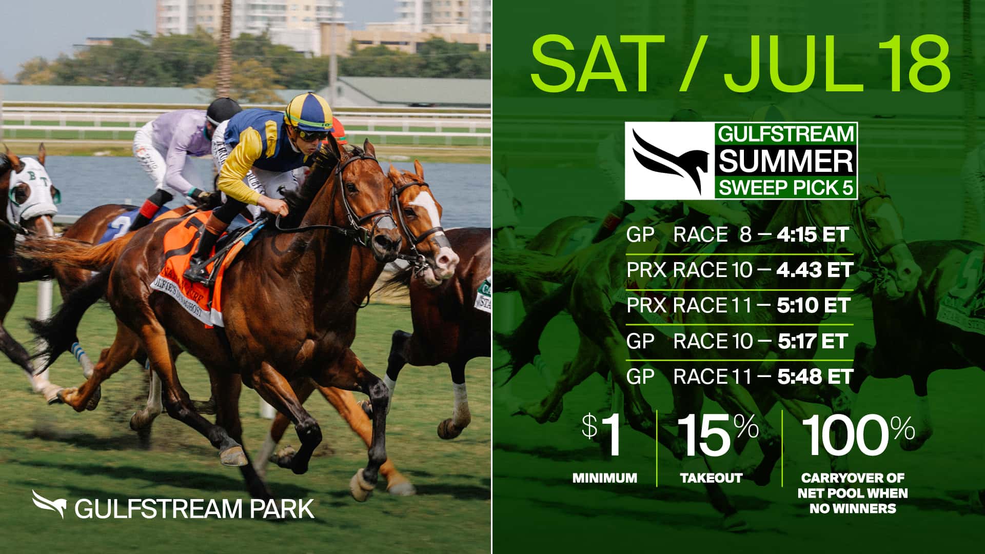Gulfstream’s Summer Sweep Pick 5 Begins Saturday